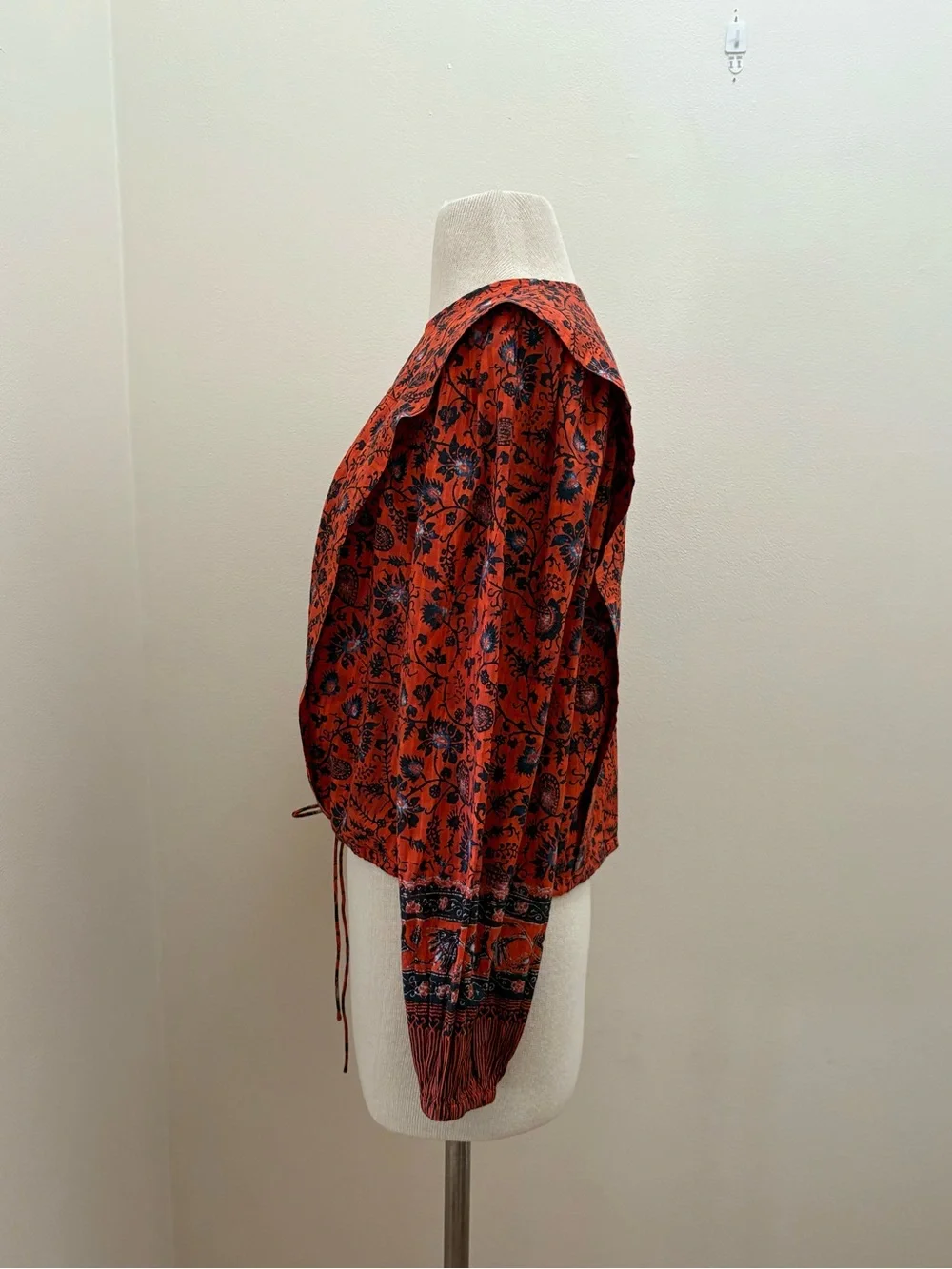 Ulla Johnson $320 Orange Poppy Prisha Blouse Size 6 Small Cottage Core Boho Chic